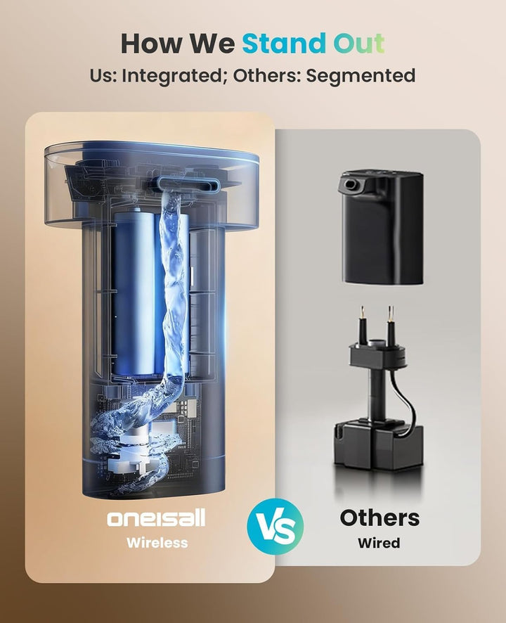 oneisall Wireless Cat Water Fountain for Drinking 3.2L | Stainless Steel Dishwasher Safe Cat Fountain,20db Silent Pump,4000mAh Battery Operated Pet Water Dispenser Motion Sensor