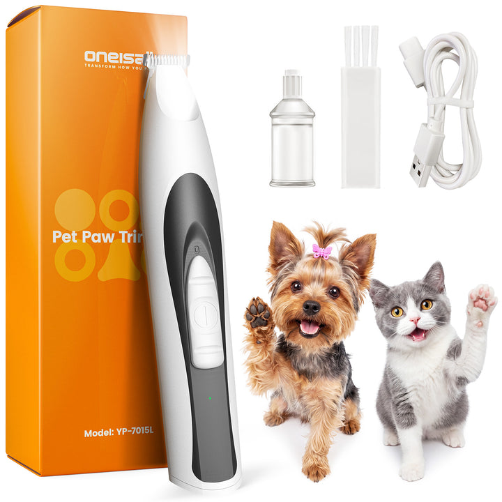Oneisall Low Noise Dog Paw Trimmer with LED Light & 20mm Widen Blade
