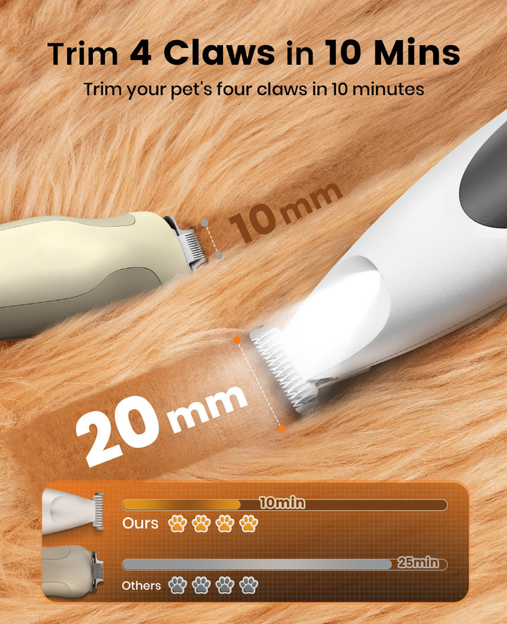 Oneisall Low Noise Dog Paw Trimmer with LED Light & 20mm Widen Blade