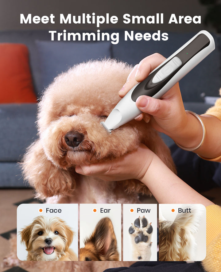 Oneisall Low Noise Dog Paw Trimmer with LED Light & 20mm Widen Blade