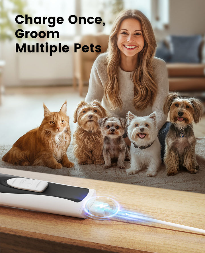 Oneisall Low Noise Dog Paw Trimmer with LED Light & 20mm Widen Blade