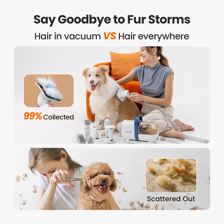 Oneisall LM2 7-in-1 Pet Grooming Vacuum Kit