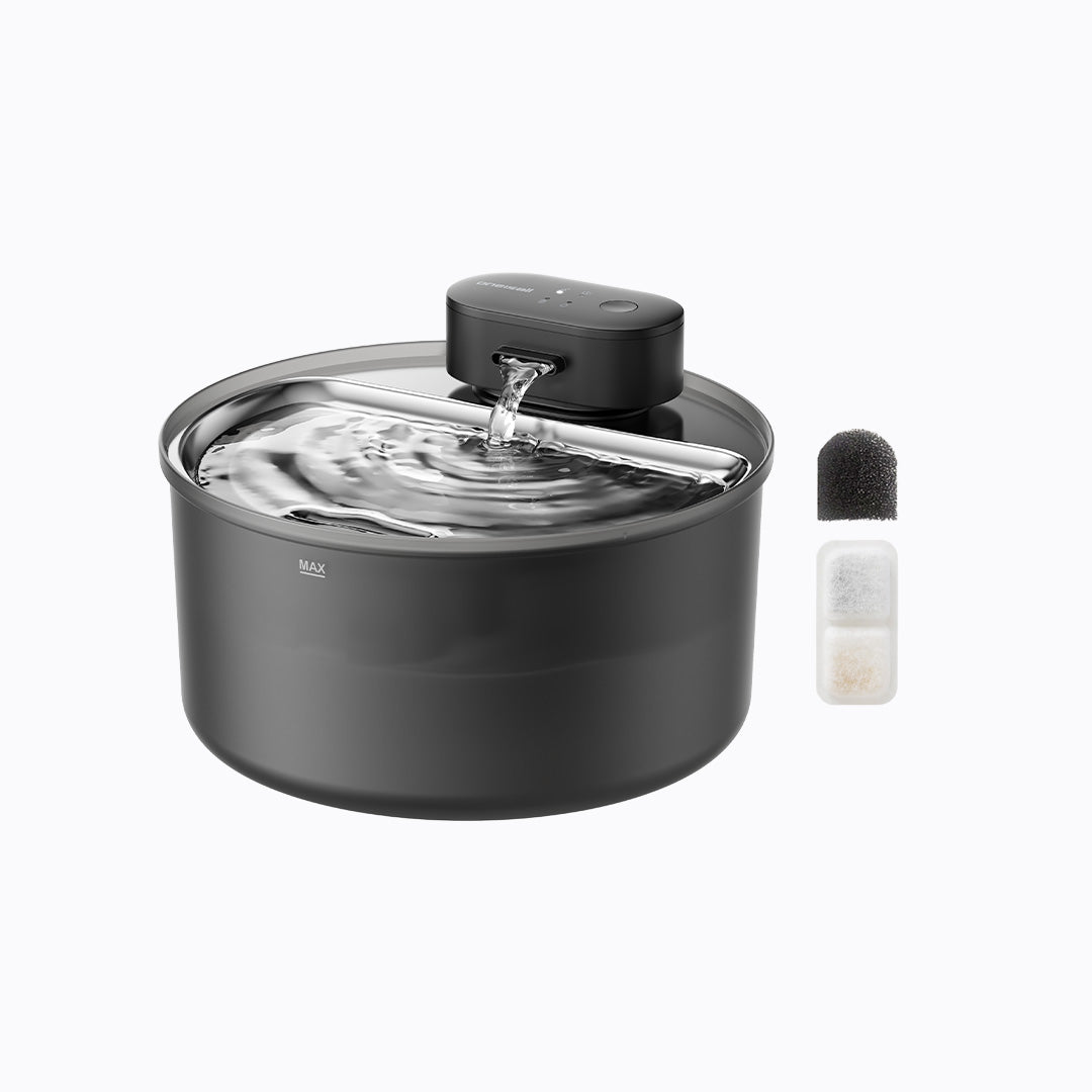 oneisall Wireless Cat Water Fountain for Drinking 3.2L | Stainless Steel Dishwasher Safe Cat Fountain,20db Silent Pump,4000mAh Battery Operated Pet Water Dispenser Motion Sensor